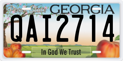 GA license plate QAI2714