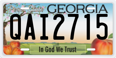 GA license plate QAI2715