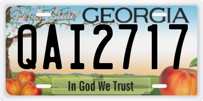 GA license plate QAI2717