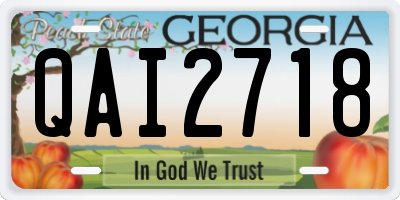 GA license plate QAI2718