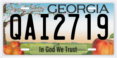 GA license plate QAI2719