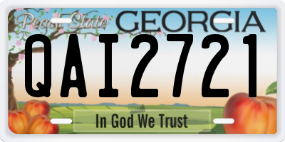 GA license plate QAI2721