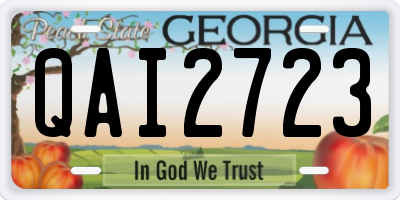 GA license plate QAI2723