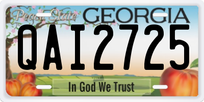 GA license plate QAI2725
