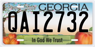 GA license plate QAI2732