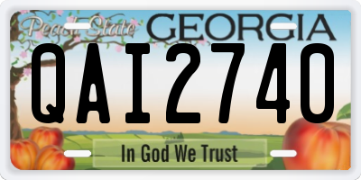 GA license plate QAI2740