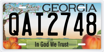 GA license plate QAI2748