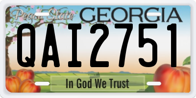GA license plate QAI2751