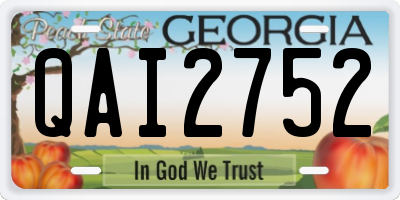 GA license plate QAI2752