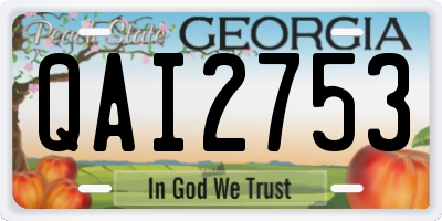 GA license plate QAI2753