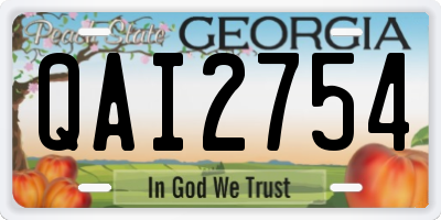 GA license plate QAI2754