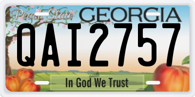 GA license plate QAI2757