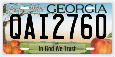 GA license plate QAI2760