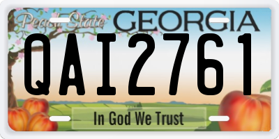 GA license plate QAI2761