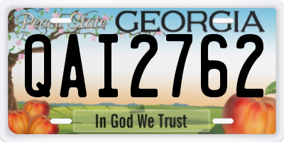GA license plate QAI2762
