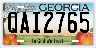 GA license plate QAI2765