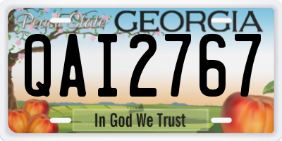 GA license plate QAI2767
