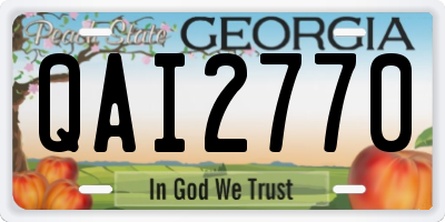 GA license plate QAI2770