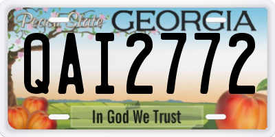 GA license plate QAI2772