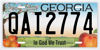 GA license plate QAI2774
