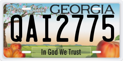 GA license plate QAI2775