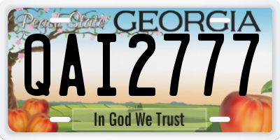 GA license plate QAI2777