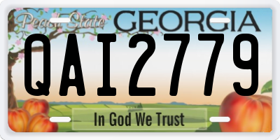 GA license plate QAI2779