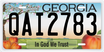 GA license plate QAI2783