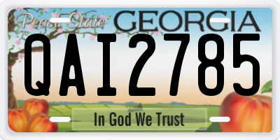 GA license plate QAI2785