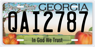 GA license plate QAI2787