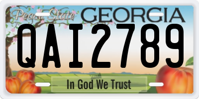 GA license plate QAI2789