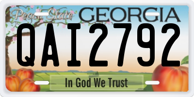 GA license plate QAI2792