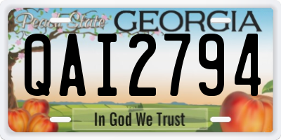 GA license plate QAI2794