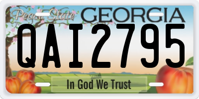 GA license plate QAI2795