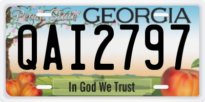 GA license plate QAI2797