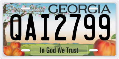 GA license plate QAI2799