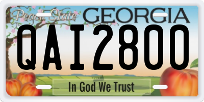 GA license plate QAI2800