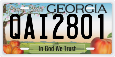 GA license plate QAI2801