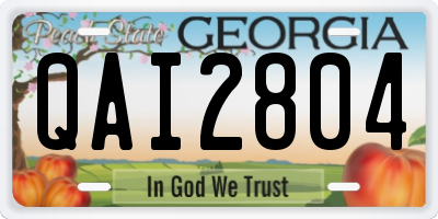 GA license plate QAI2804