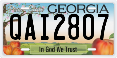GA license plate QAI2807