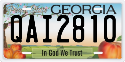 GA license plate QAI2810