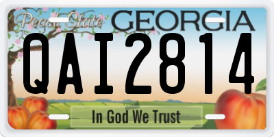 GA license plate QAI2814