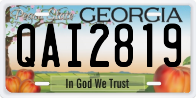 GA license plate QAI2819