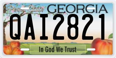 GA license plate QAI2821