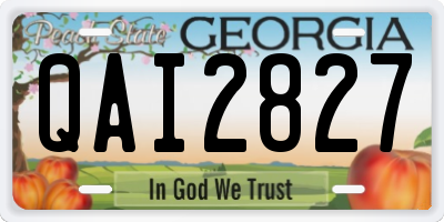 GA license plate QAI2827