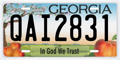 GA license plate QAI2831