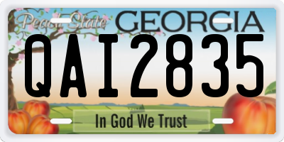 GA license plate QAI2835
