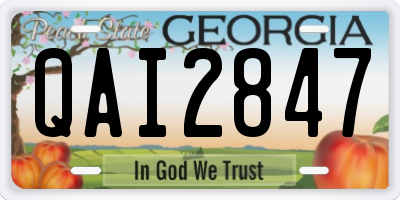 GA license plate QAI2847