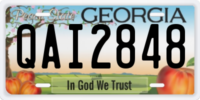 GA license plate QAI2848