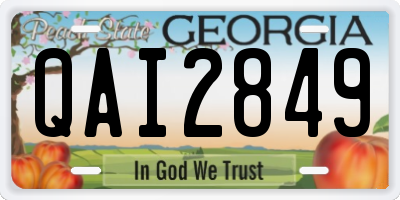 GA license plate QAI2849